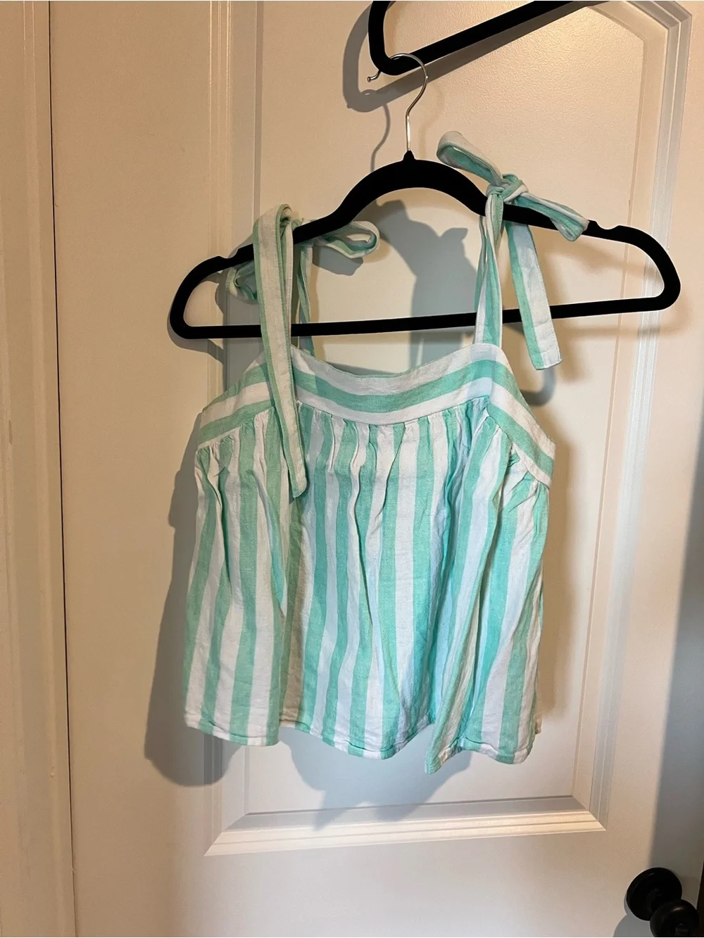 Stoney Clover Lane Mint & White Striped Tie-Shoulder Set